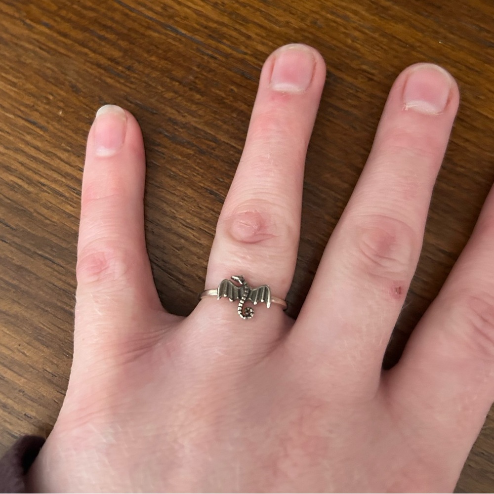 Sterling silver dragon ring
